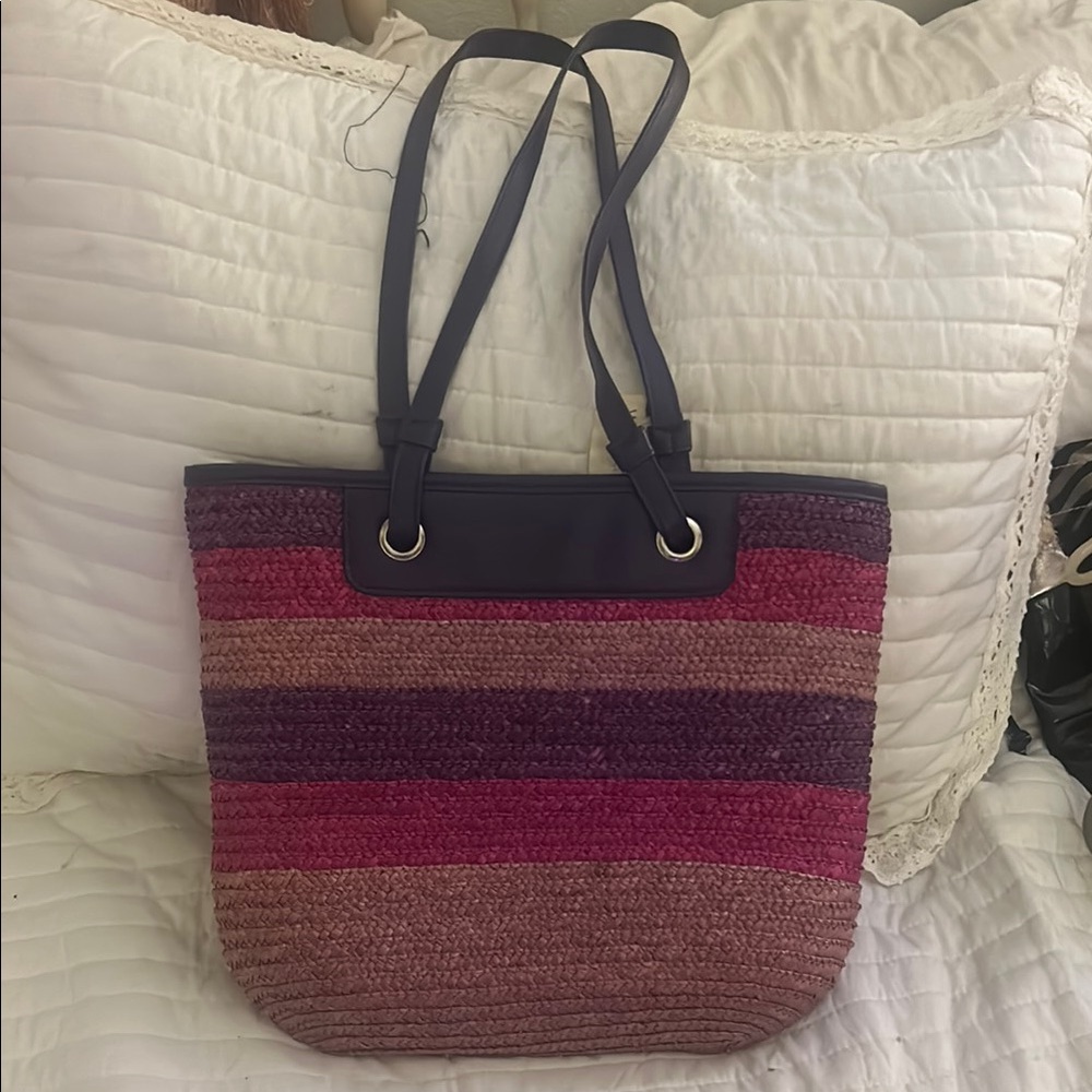 White Stag Pink and Purple Striped Tote